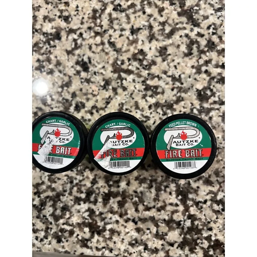 LOT of 3 Pautzke Fire Bait GlitterTrout Fishing Bait 1.5oz‎ NEW